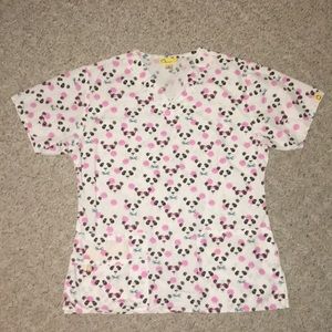 Panda Scrubs Top